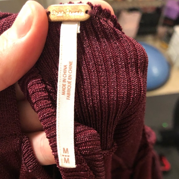 🚫SOLD🚫Free People Wildest Dreams Mini Knit Sparkle Dress in Plum NWOT - Picture 10 of 10